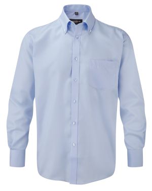 Bügelfreies Business 100% Baumwolle Hemd langarm / Button-Down-Kragen - Brusttasche - Regular Fit