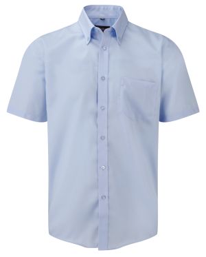 Bügelfreies Business 100% Baumwolle Hemd kurzarm / Button-Down-Kragen - Brusttasche - Regular Fit