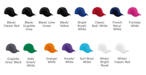 Low Profile 6-Panel Baseball Cap - in vielen Farben Sandwich-Schirm in Kontrastfarben