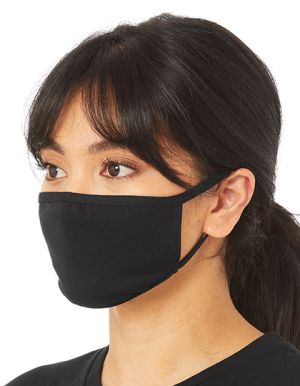 Wiederverwendbare und waschbare Mund-Nasen-Maske 2-lagig schwarz - gesichtsbetonter Sitz