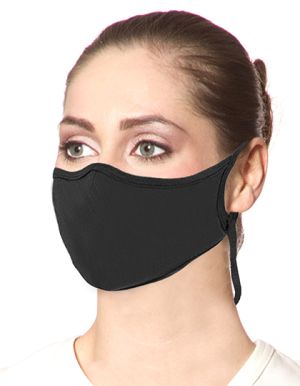 Zertifiziert nach Norm EN 13274-7 wiederverwendbare und waschbare Mund-Nasen-Maske 2-lagig schwarz